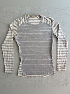 Smartwool Shirt XL Women's Merino Wool Long Sleeve Crew Gray Base Layer Outdoor